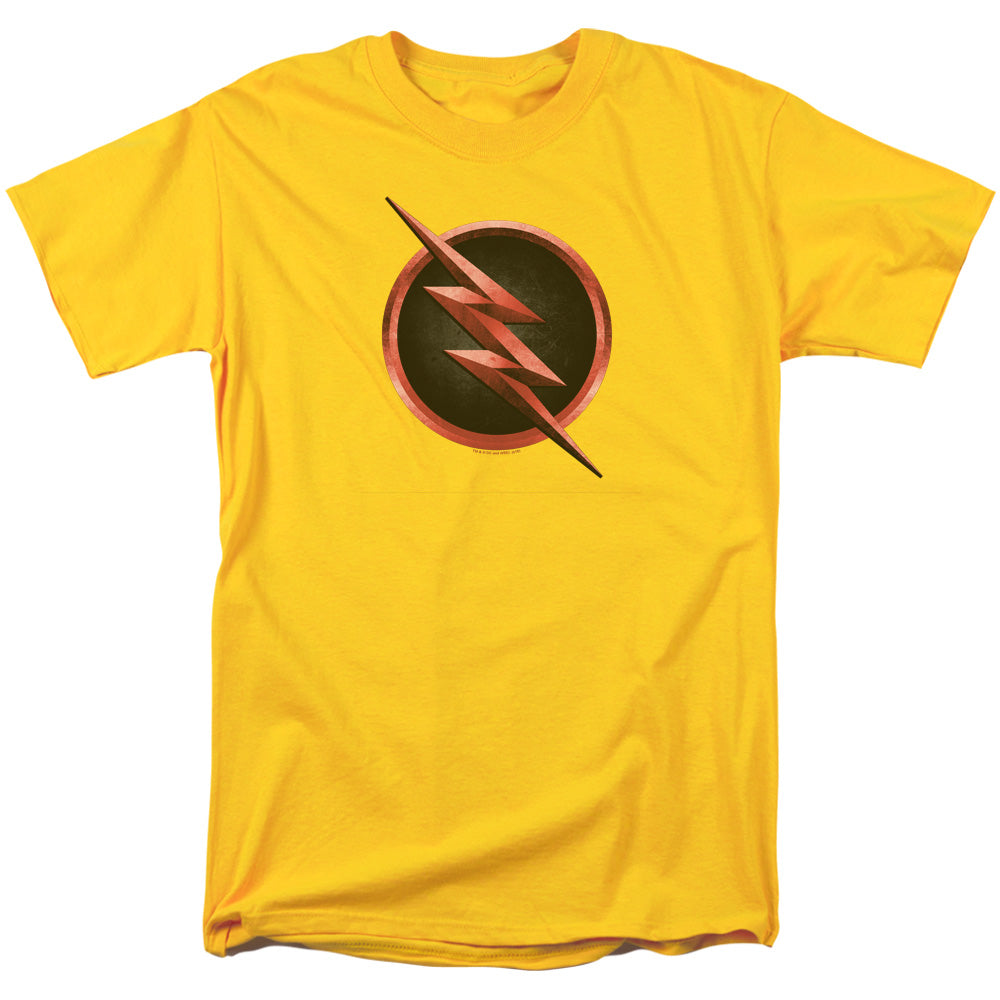 AN OFFCIALLY LICENSED FLASH REVERSE FLASH LOGO MEN'S REGULAR FIT T-SHIRT YELLOW