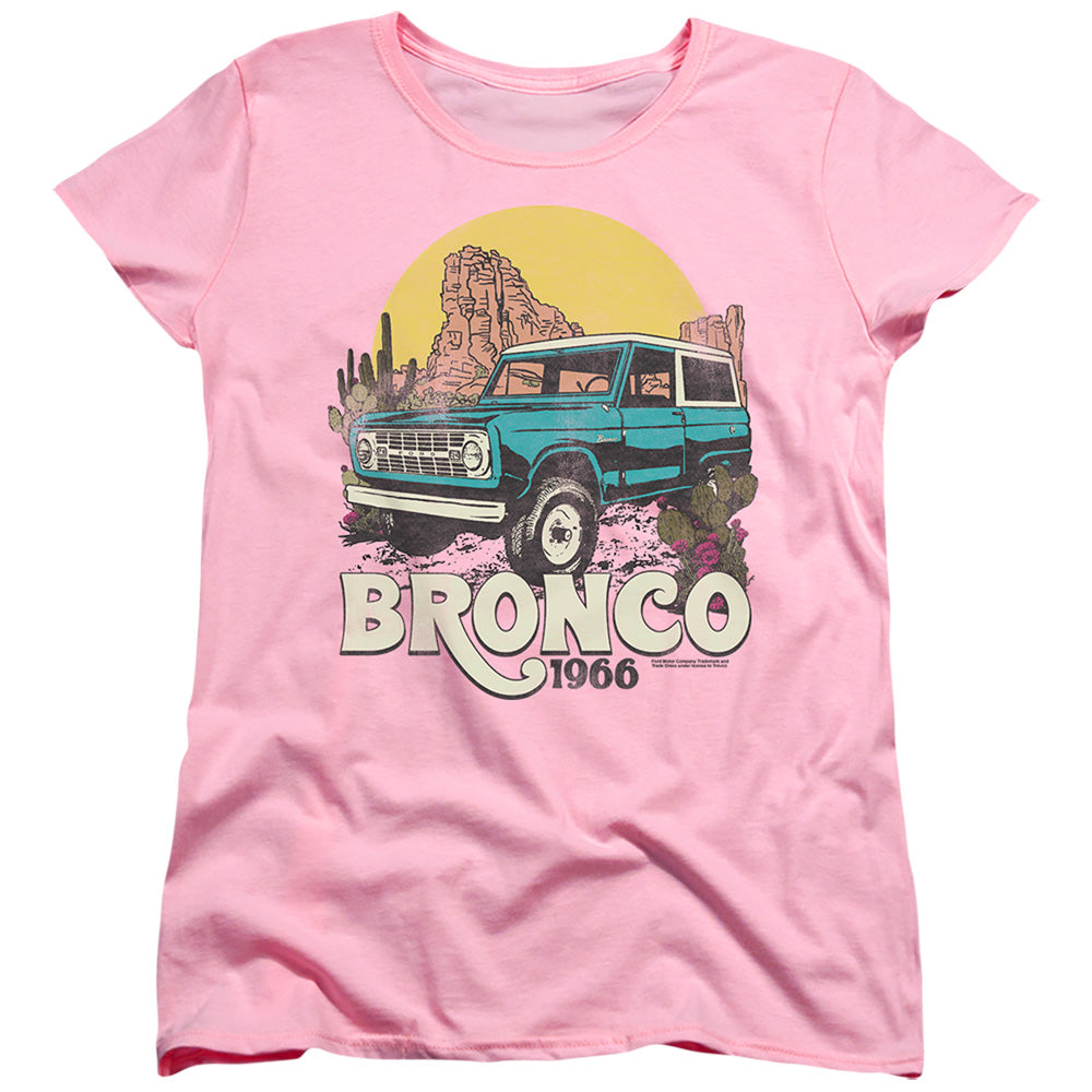 AN OFFCIALLY LICENSED FORD BRONCO BRONCO DESERT RIDE WOMEN'S REGULAR FIT T-SHIRT PINK