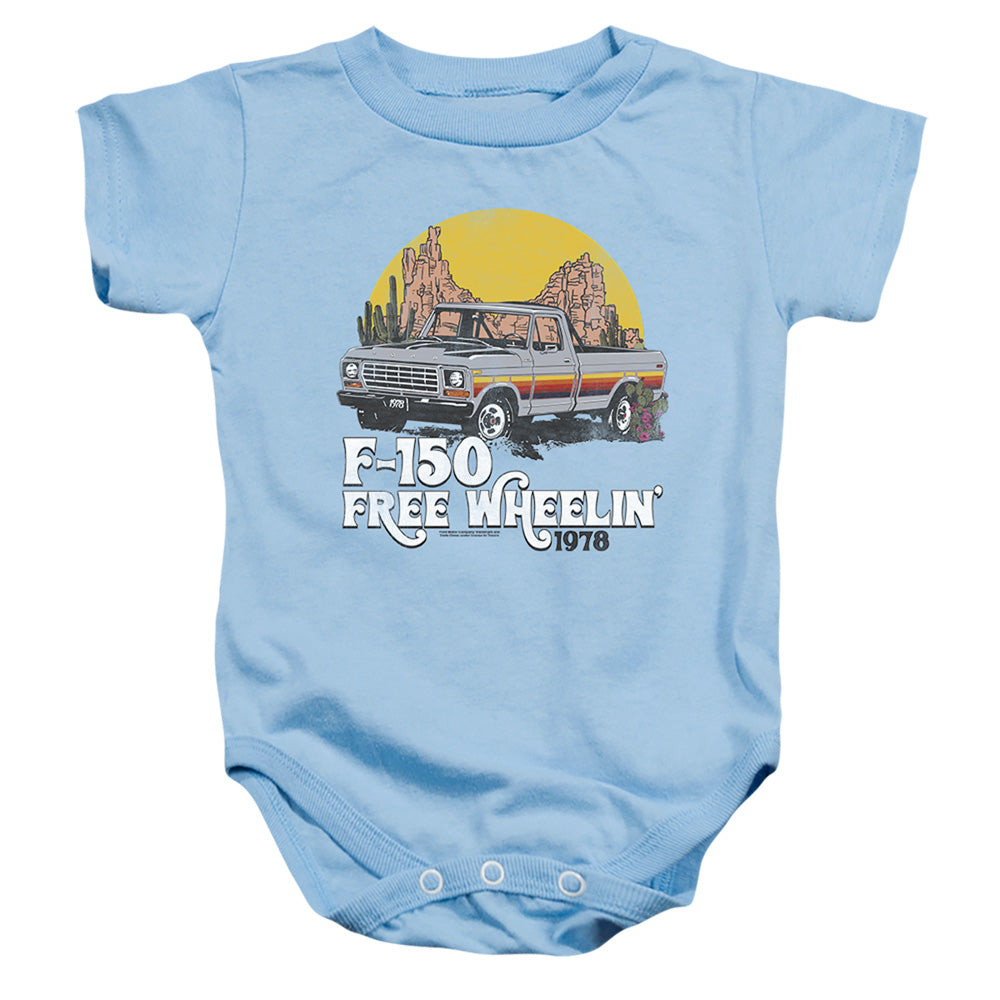 AN OFFCIALLY LICENSED FORD BRONCO F150 DESERT RIDE BABY BODYSUIT LIGHT BLUE