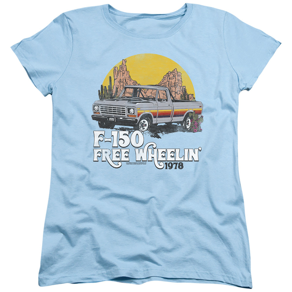 AN OFFCIALLY LICENSED FORD BRONCO F150 DESERT RIDE WOMEN'S REGULAR FIT T-SHIRT LIGHT BLUE