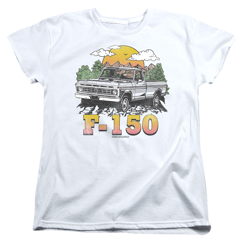AN OFFCIALLY LICENSED FORD BRONCO F150 MOUNTAIN RIDE WOMEN'S REGULAR FIT T-SHIRT WHITE
