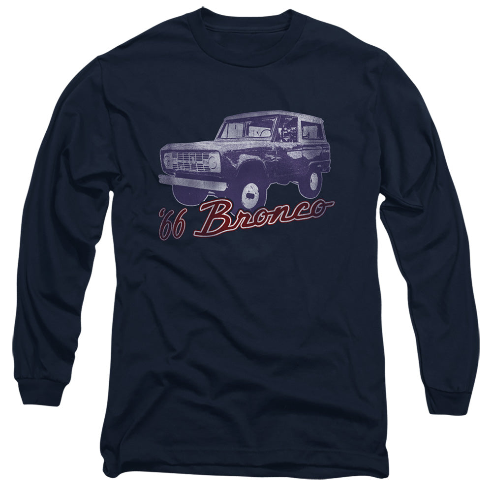 AN OFFCIALLY LICENSED FORD BRONCO 66 BRONCO CLASSIC MEN'S LONG SLEEVE T-SHIRT NAVY