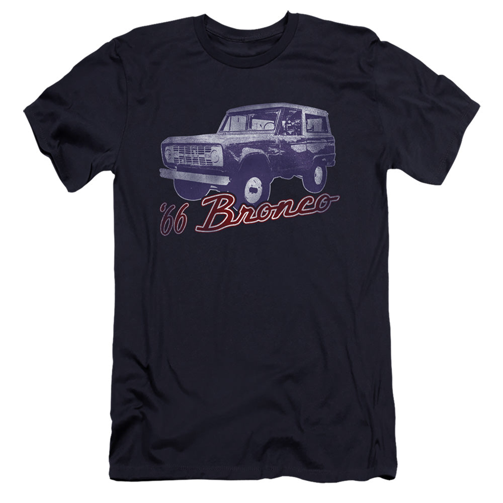 AN OFFCIALLY LICENSED FORD BRONCO 66 BRONCO CLASSIC MEN'S PREMIUM SLIM FIT T-SHIRT NAVY
