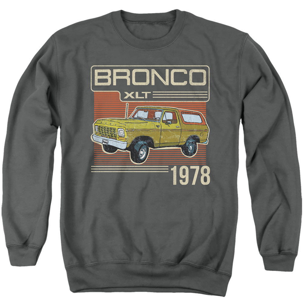 AN OFFCIALLY LICENSED FORD BRONCO BRONCO 1978 ADULT UNISEX CREWNECK SWEATSHIRT CHARCOAL
