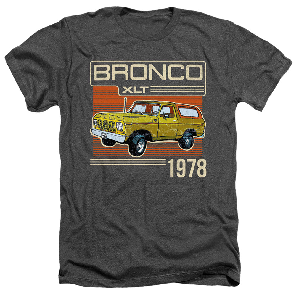 AN OFFCIALLY LICENSED FORD BRONCO BRONCO 1978 MEN'S HEATHER T-SHIRT CHARCOAL
