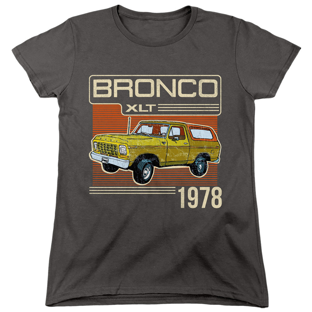 AN OFFCIALLY LICENSED FORD BRONCO BRONCO 1978 WOMEN'S REGULAR FIT T-SHIRT CHARCOAL