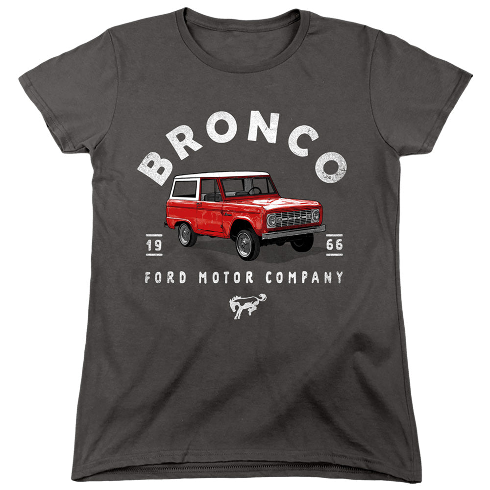 AN OFFCIALLY LICENSED FORD BRONCO BRONCO ILLUSTRATED WOMEN'S REGULAR FIT T-SHIRT CHARCOAL