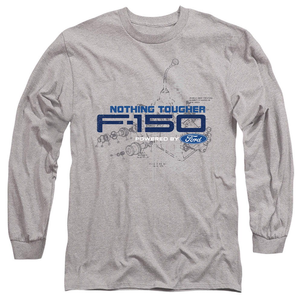 AN OFFCIALLY LICENSED FORD TRUCKS ENGINE SCHEMATIC MEN'S LONG SLEEVE T-SHIRT ATHLETIC HEATHER