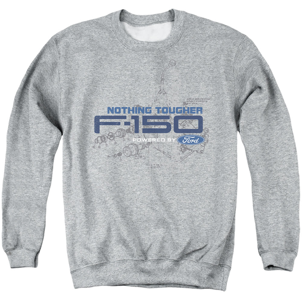 AN OFFCIALLY LICENSED FORD TRUCKS ENGINE SCHEMATIC ADULT UNISEX CREWNECK SWEATSHIRT ATHLETIC HEATHER