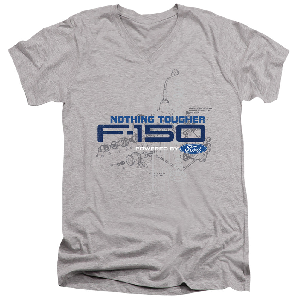 AN OFFCIALLY LICENSED FORD TRUCKS ENGINE SCHEMATIC MEN'S V-NECK T-SHIRT ATHLETIC HEATHER