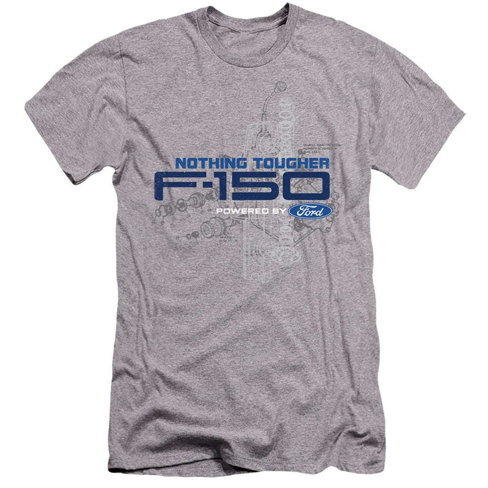 AN OFFCIALLY LICENSED FORD TRUCKS ENGINE SCHEMATIC MEN'S PREMIUM SLIM FIT T-SHIRT ATHLETIC HEATHER
