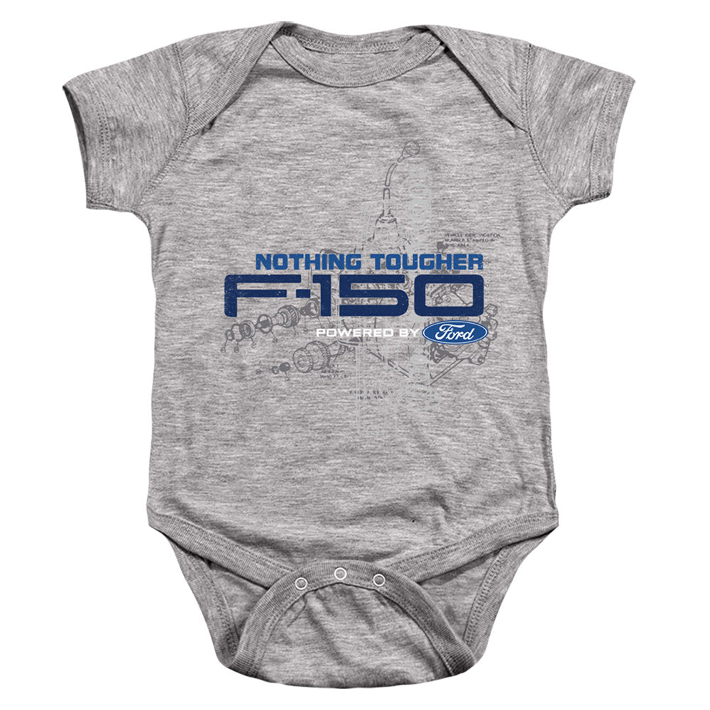 AN OFFCIALLY LICENSED FORD TRUCKS ENGINE SCHEMATIC BABY BODYSUIT ATHLETIC HEATHER