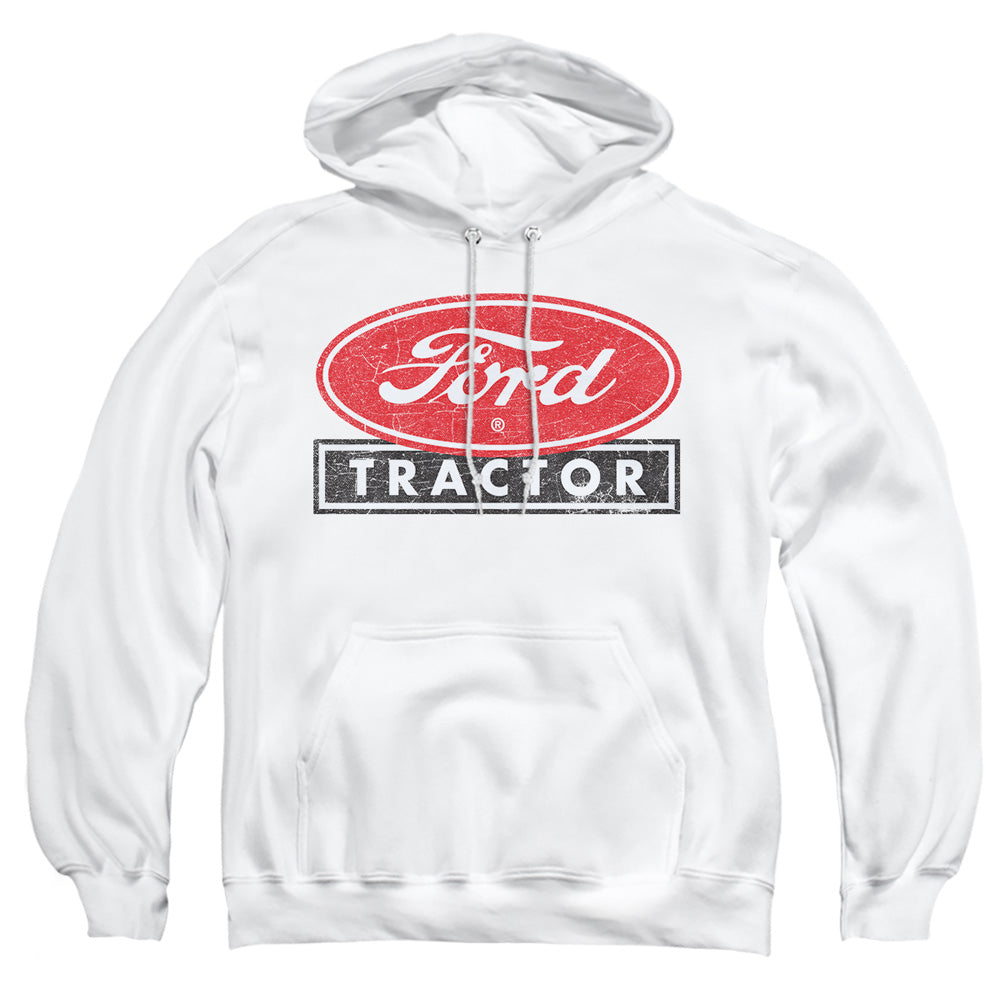 AN OFFCIALLY LICENSED FORD FORD TRACTOR ADULT UNISEX PULLOVER HOODIE WHITE