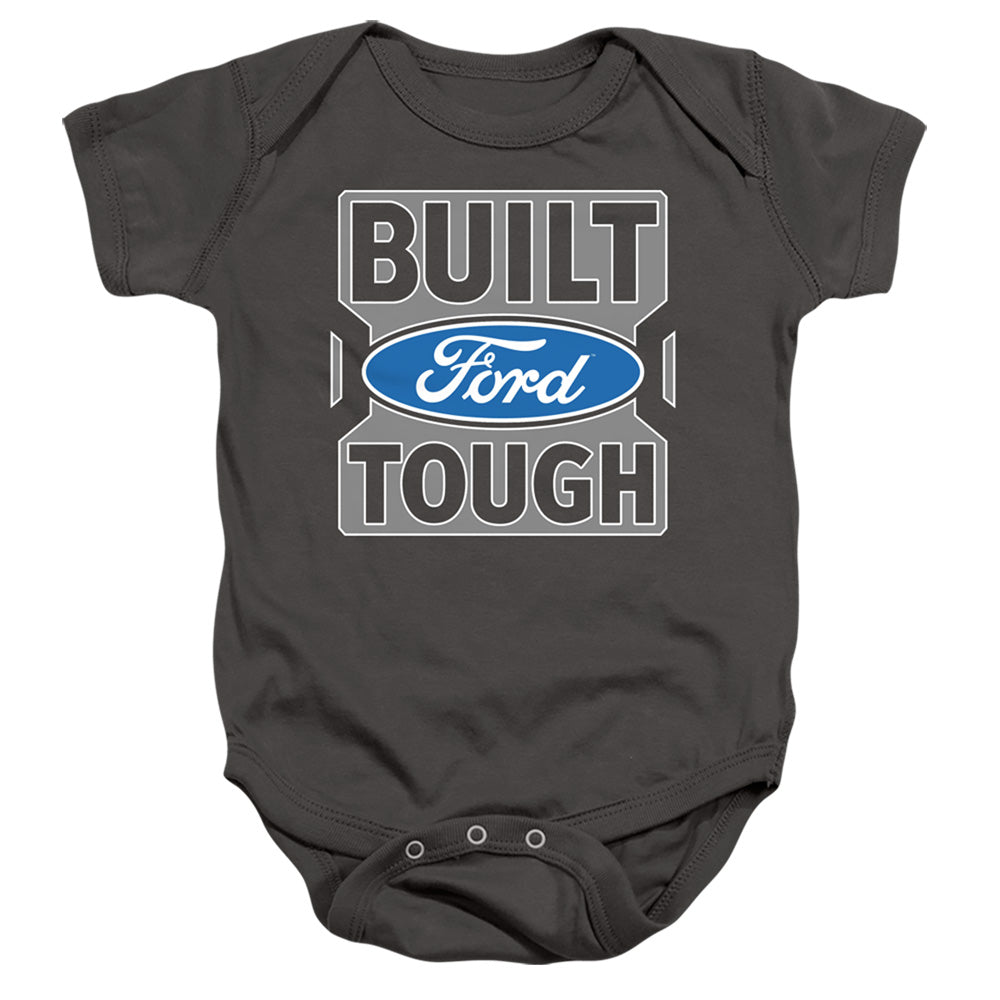 AN OFFCIALLY LICENSED FORD TRUCKS BUILT FORD TOUGH BABY BODYSUIT CHARCOAL