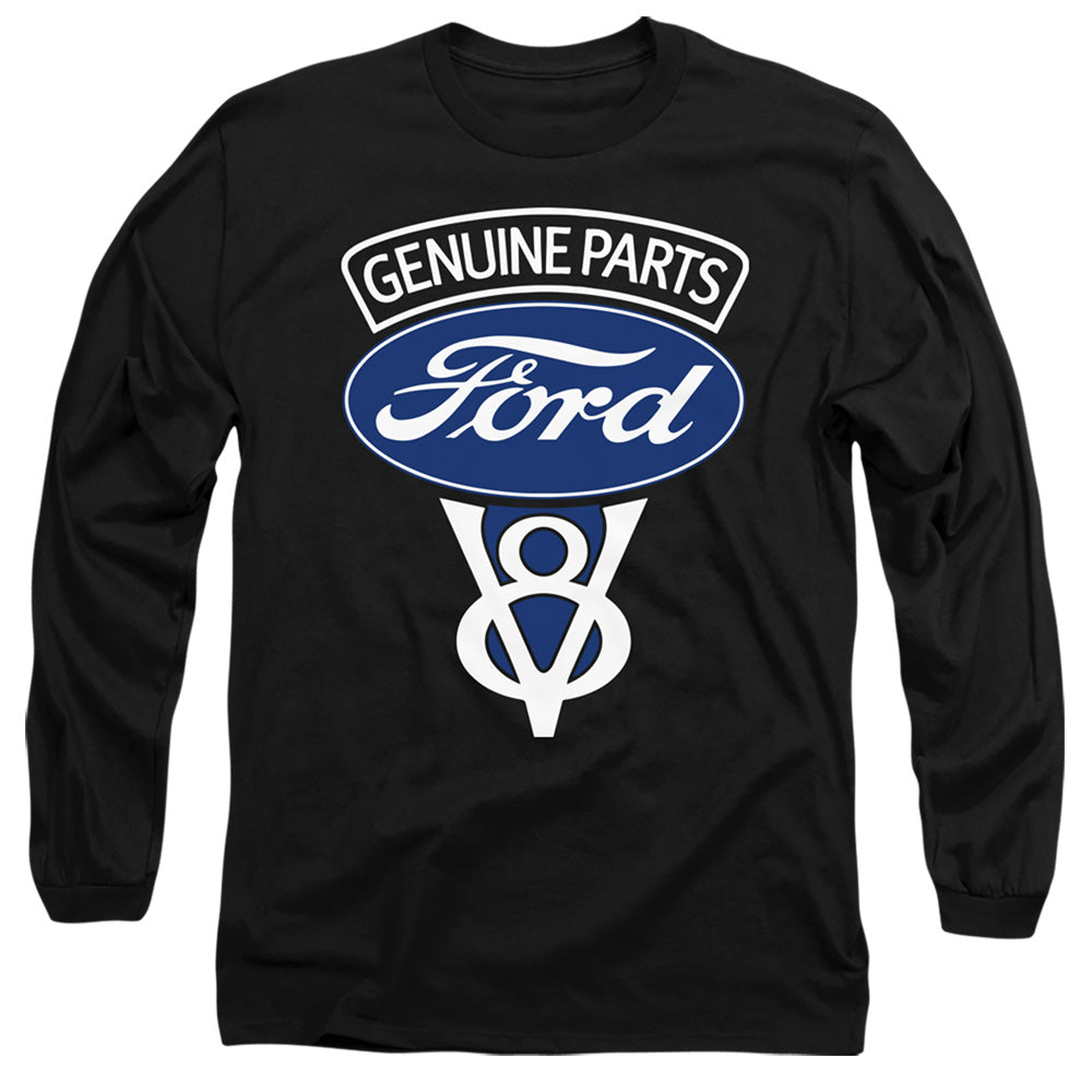 AN OFFCIALLY LICENSED FORD V8 GENUINE PARTS MEN'S LONG SLEEVE T-SHIRT BLACK