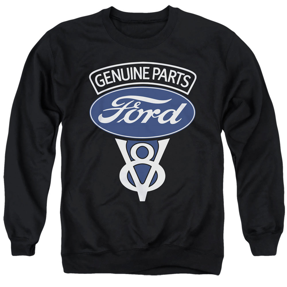 AN OFFCIALLY LICENSED FORD V8 GENUINE PARTS ADULT UNISEX CREWNECK SWEATSHIRT BLACK
