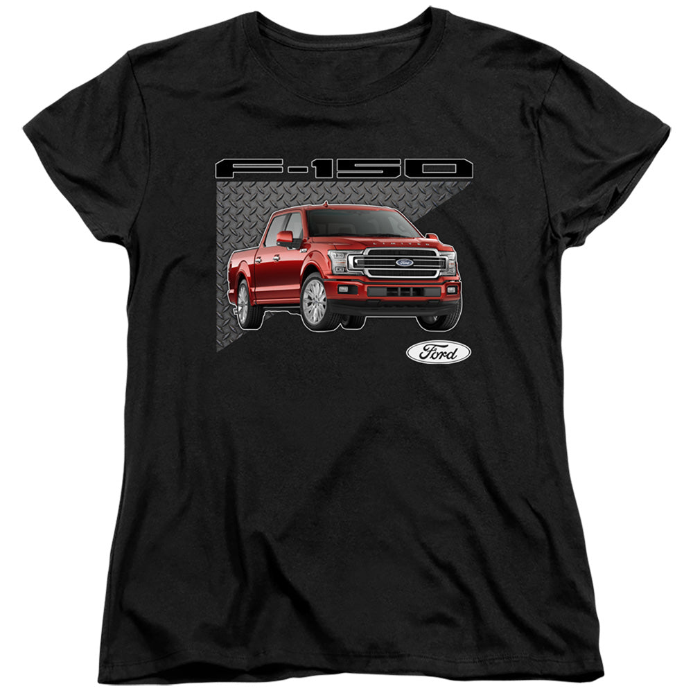 AN OFFCIALLY LICENSED FORD TRUCKS F 150 WOMEN'S REGULAR FIT T-SHIRT BLACK