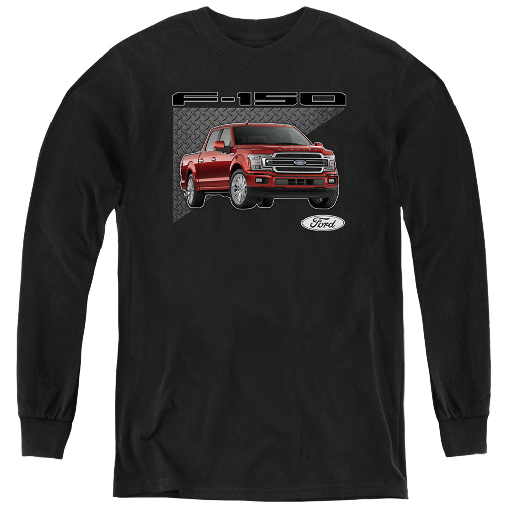 AN OFFCIALLY LICENSED FORD TRUCKS F 150 YOUTH LONG SLEEVE T-SHIRT BLACK