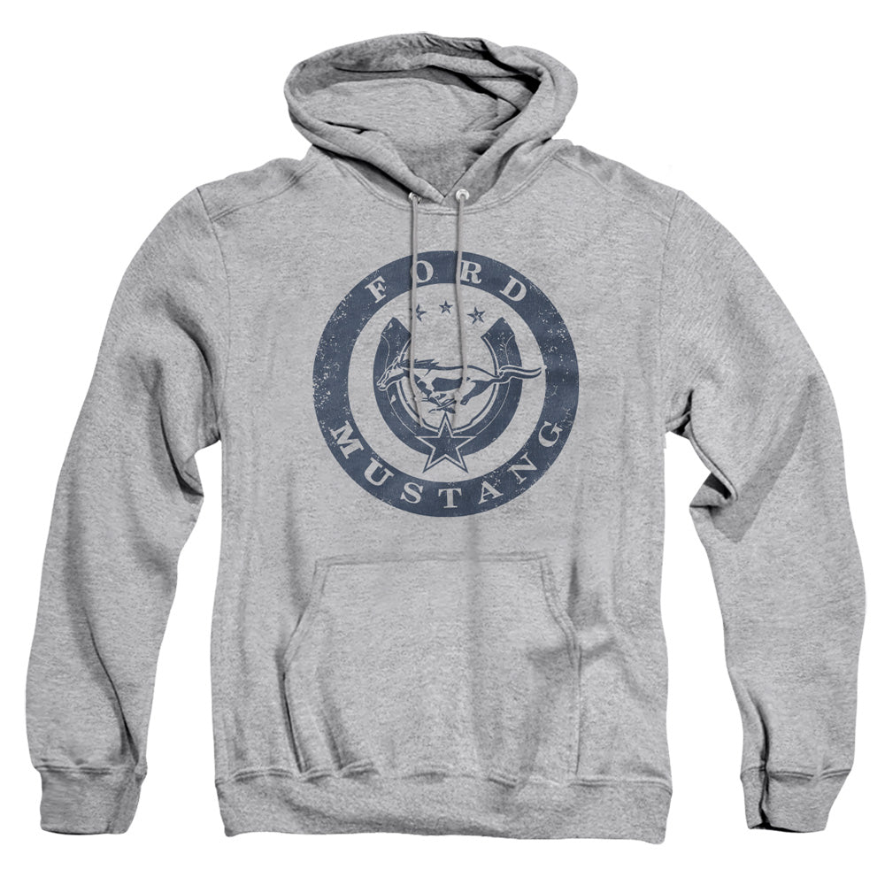 AN OFFCIALLY LICENSED FORD MUSTANG LUCKY FORD MUSTANG ADULT UNISEX PULLOVER HOODIE ATHLETIC HEATHER