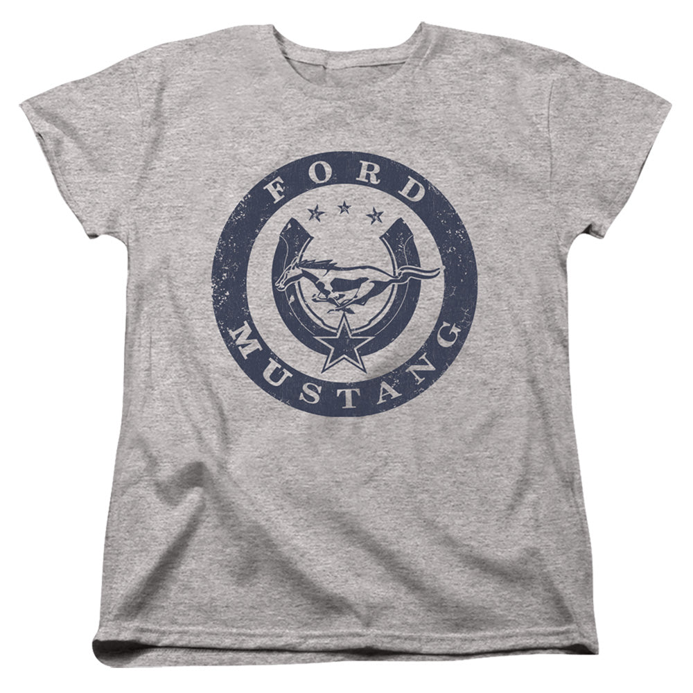 AN OFFCIALLY LICENSED FORD MUSTANG LUCKY FORD MUSTANG WOMEN'S REGULAR FIT T-SHIRT ATHLETIC HEATHER