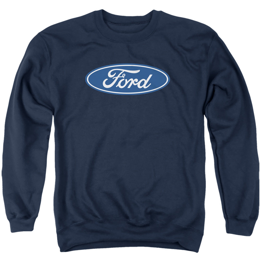 AN OFFCIALLY LICENSED FORD DIMENSIONAL LOGO ADULT UNISEX CREWNECK SWEATSHIRT NAVY