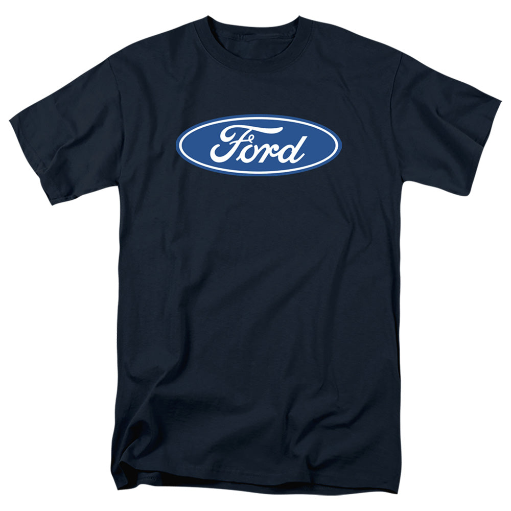 AN OFFCIALLY LICENSED FORD DIMENSIONAL LOGO MEN'S REGULAR FIT T-SHIRT NAVY