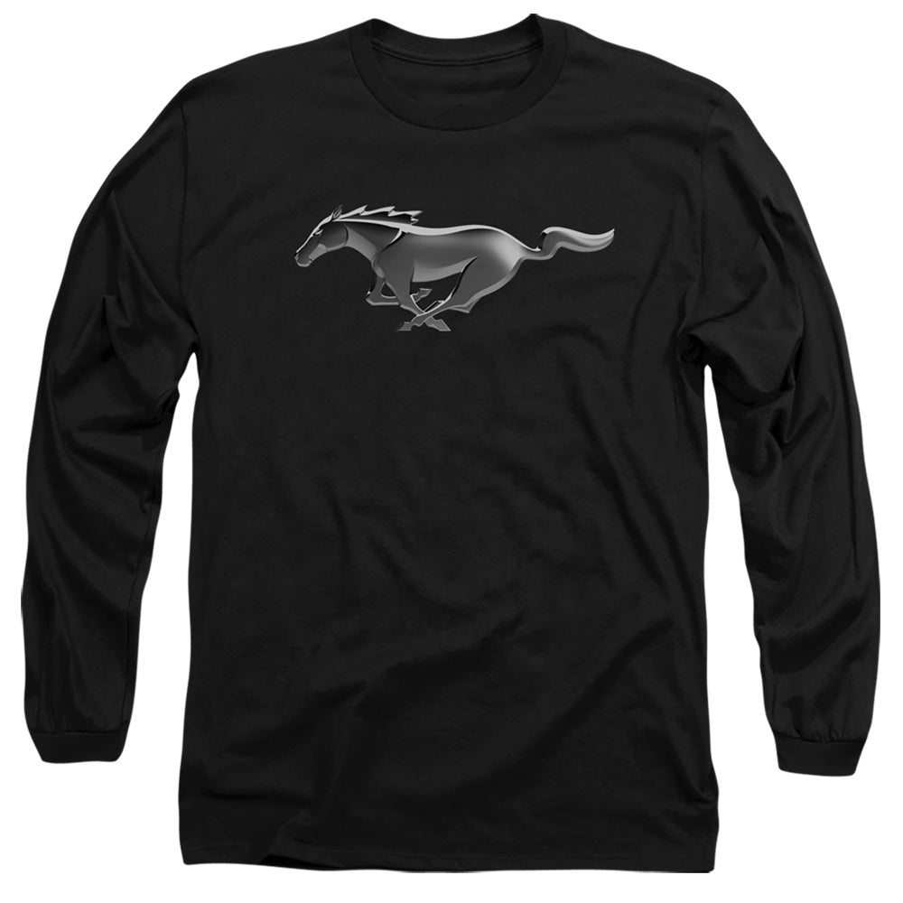 AN OFFCIALLY LICENSED FORD MUSTANG MODERN MUSTANG MEN'S LONG SLEEVE T-SHIRT BLACK
