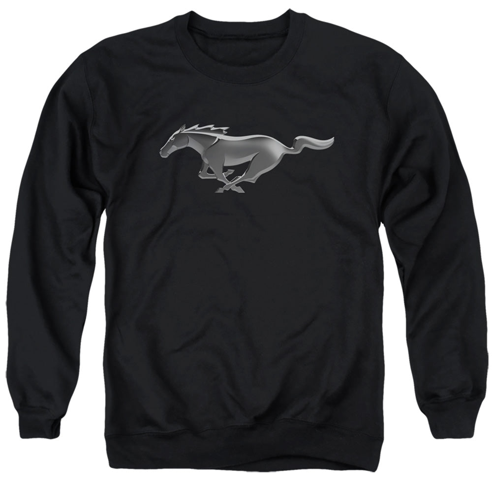 AN OFFCIALLY LICENSED FORD MUSTANG MODERN MUSTANG ADULT UNISEX CREWNECK SWEATSHIRT BLACK