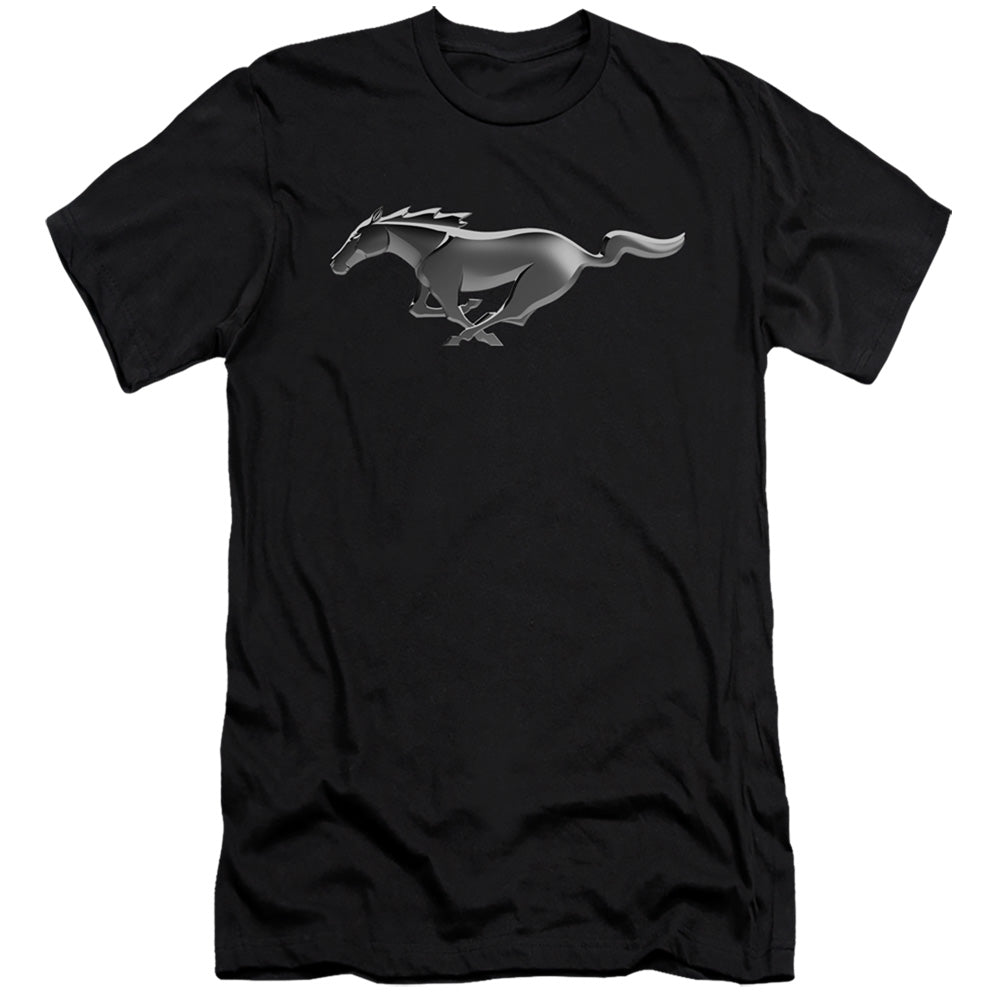 AN OFFCIALLY LICENSED FORD MUSTANG MODERN MUSTANG MEN'S PREMIUM SLIM FIT T-SHIRT BLACK