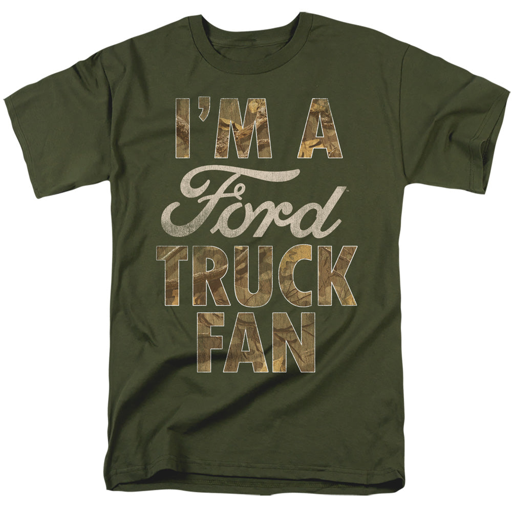 AN OFFCIALLY LICENSED FORD FORD TRUCK MAN CAMO MEN'S REGULAR FIT T-SHIRT MILITARY GREEN