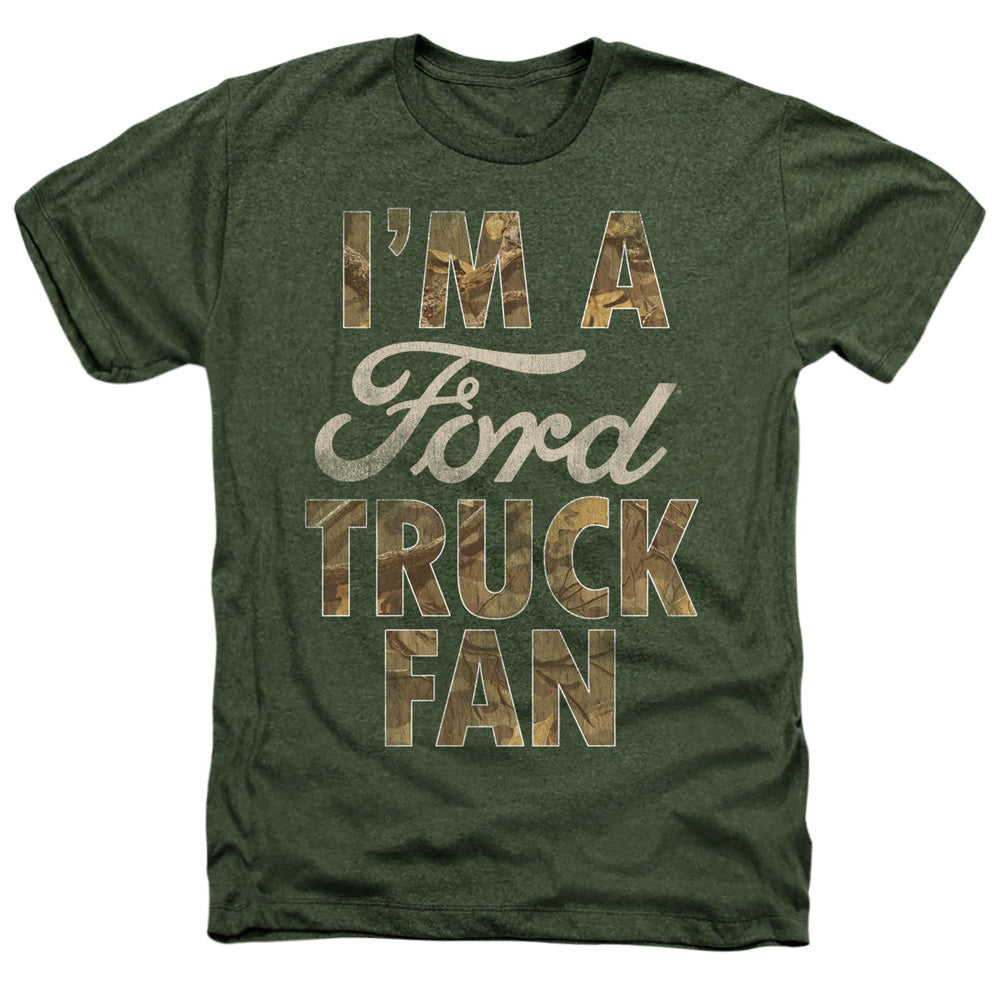 AN OFFCIALLY LICENSED FORD FORD TRUCK MAN CAMO MEN'S HEATHER T-SHIRT MILITARY GREEN