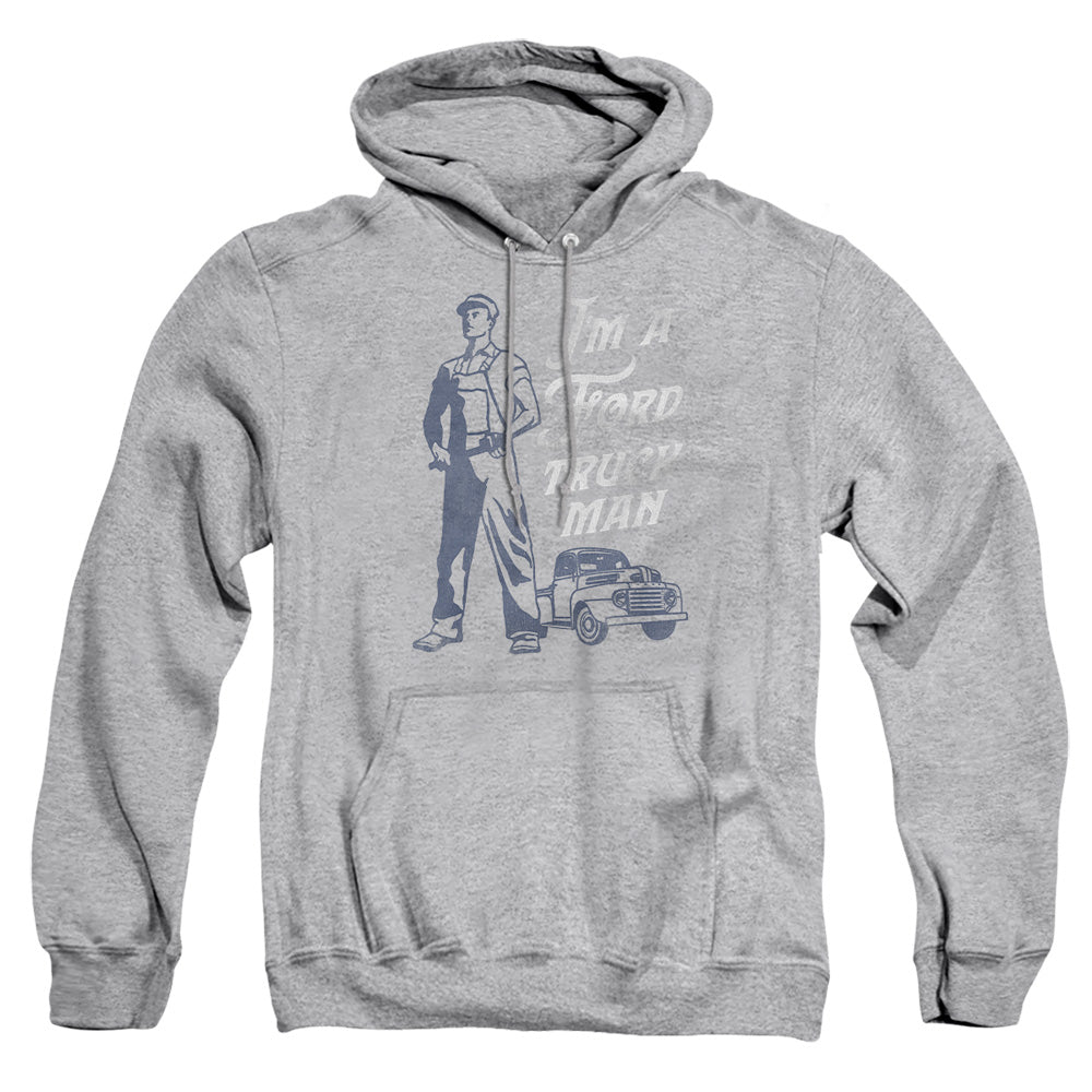 AN OFFCIALLY LICENSED FORD FORD TRUCK MAN CLASSIC ADULT UNISEX PULLOVER HOODIE ATHLETIC HEATHER