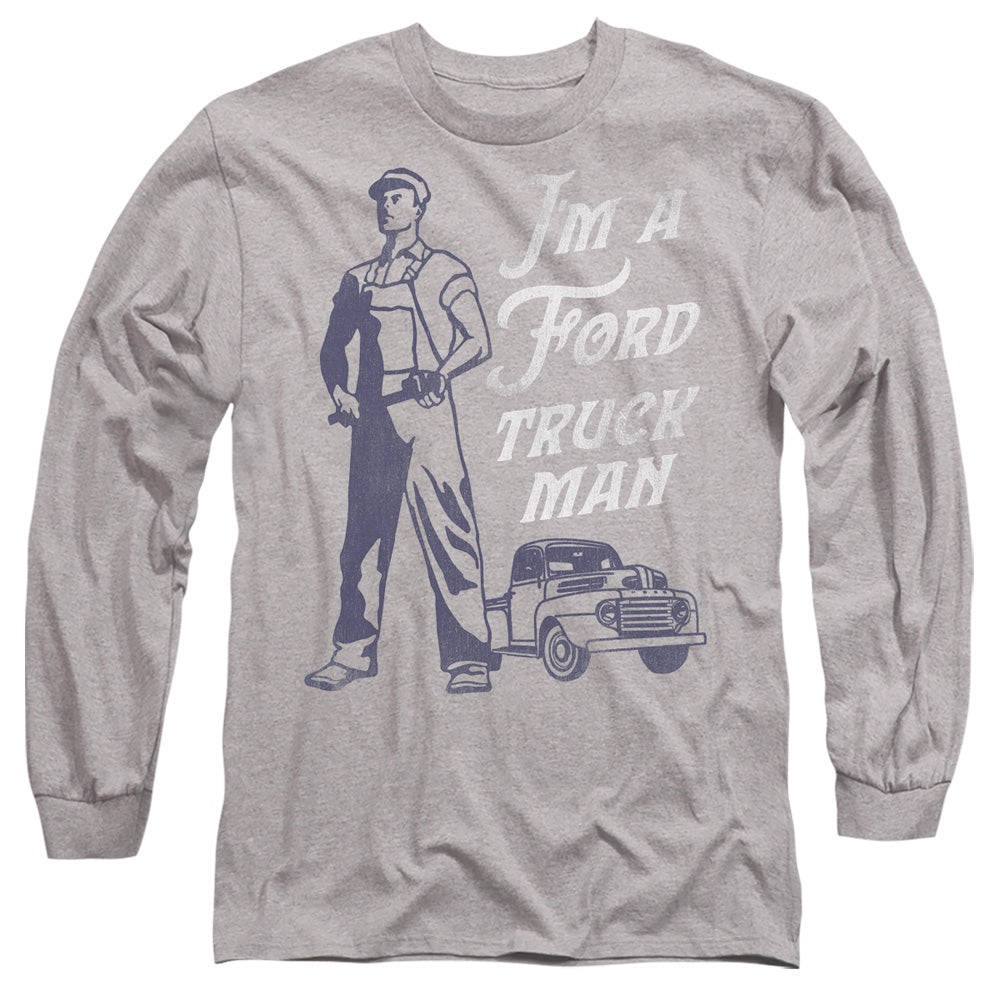 AN OFFCIALLY LICENSED FORD FORD TRUCK MAN CLASSIC MEN'S LONG SLEEVE T-SHIRT ATHLETIC HEATHER