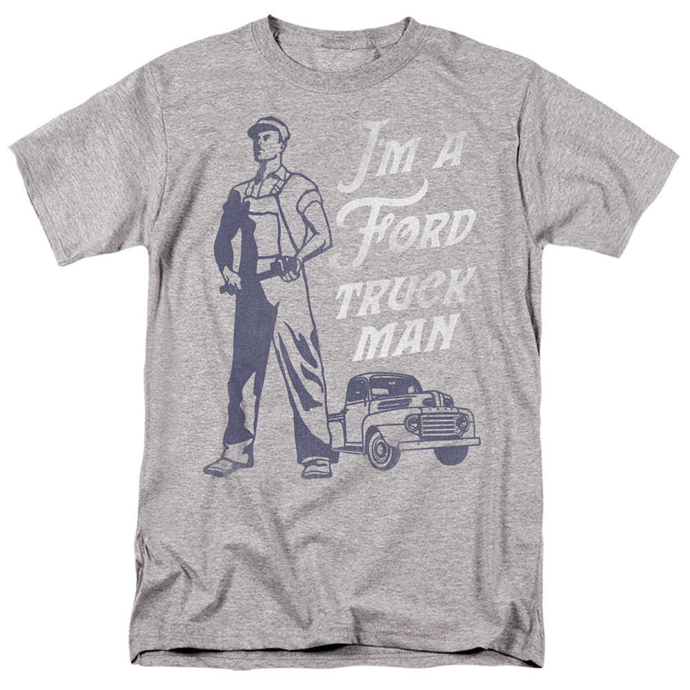 AN OFFCIALLY LICENSED FORD FORD TRUCK MAN CLASSIC MEN'S REGULAR FIT T-SHIRT ATHLETIC HEATHER