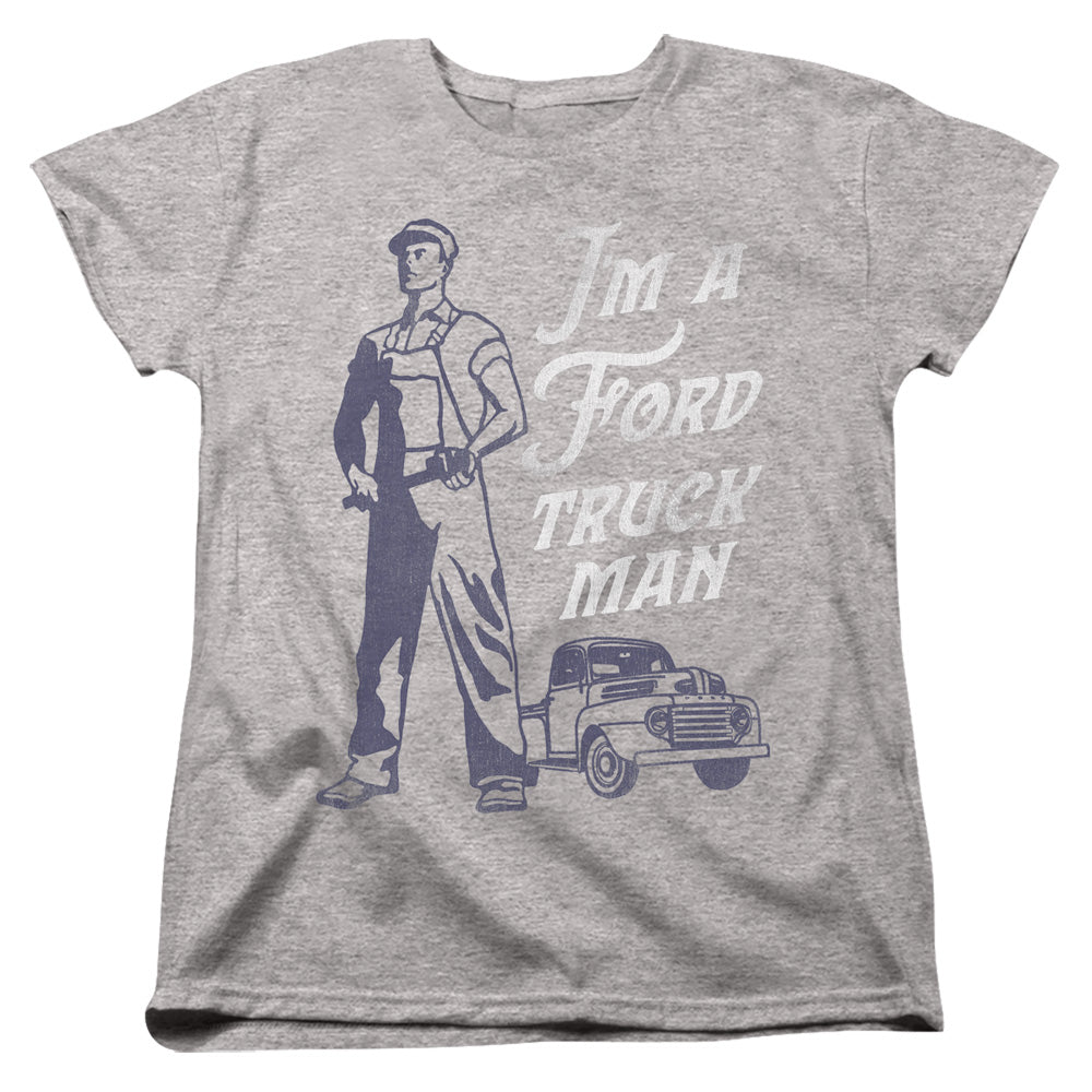 AN OFFCIALLY LICENSED FORD FORD TRUCK MAN CLASSIC WOMEN'S REGULAR FIT T-SHIRT ATHLETIC HEATHER