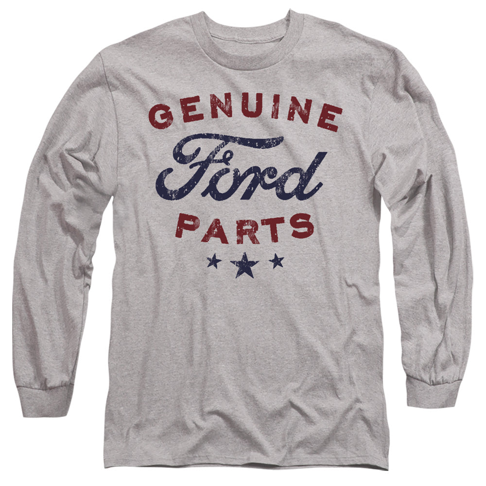 AN OFFCIALLY LICENSED FORD GENUINE PARTS MEN'S LONG SLEEVE T-SHIRT ATHLETIC HEATHER