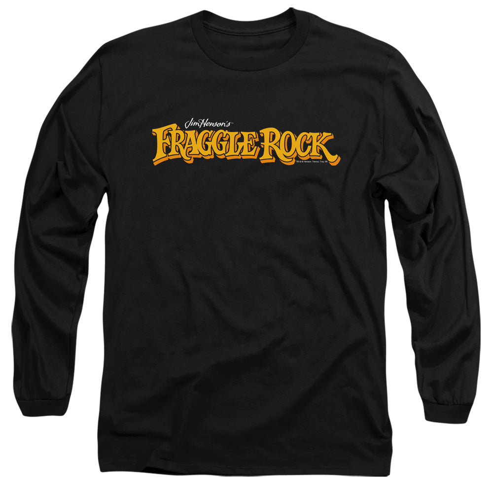 AN OFFCIALLY LICENSED FRAGGLE ROCK LOGO MEN'S LONG SLEEVE T-SHIRT BLACK