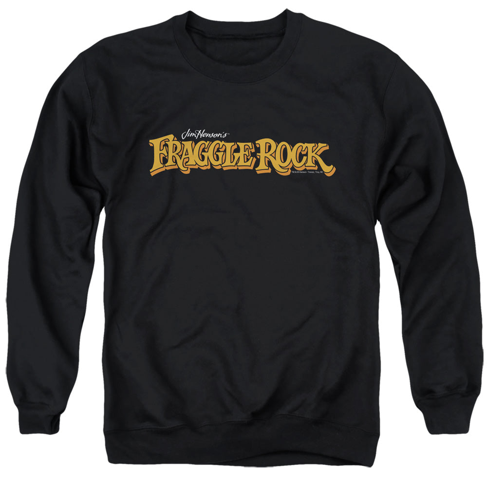 AN OFFCIALLY LICENSED FRAGGLE ROCK LOGO ADULT UNISEX CREWNECK SWEATSHIRT BLACK