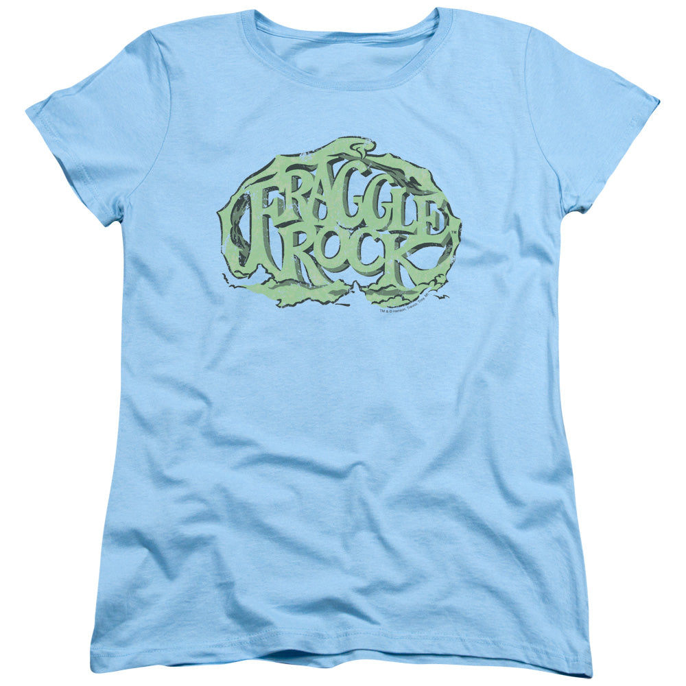 AN OFFCIALLY LICENSED FRAGGLE ROCK VACE LOGO WOMEN'S REGULAR FIT T-SHIRT LIGHT BLUE