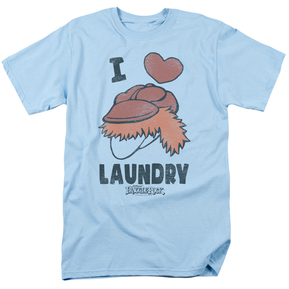 AN OFFCIALLY LICENSED FRAGGLE ROCK LAUNDRY LOVER MEN'S REGULAR FIT T-SHIRT LIGHT BLUE