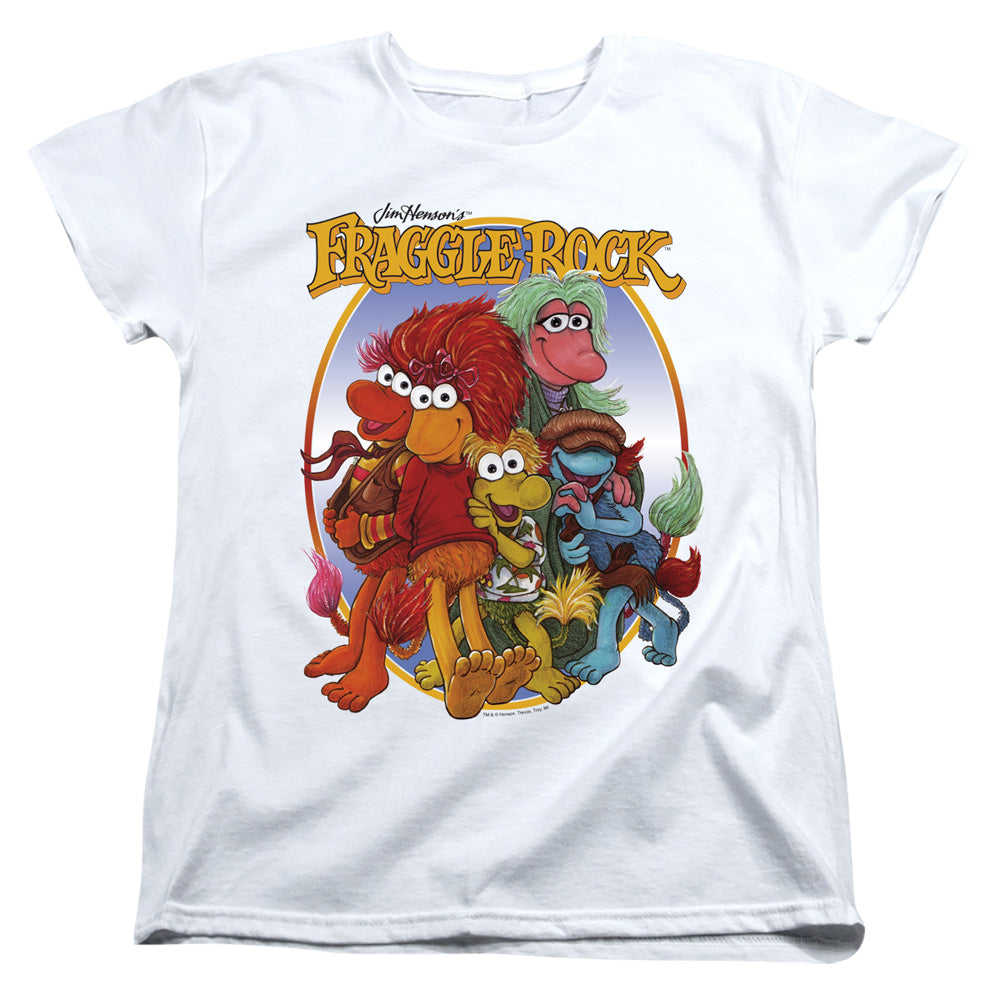 AN OFFCIALLY LICENSED FRAGGLE ROCK GROUP HUG WOMEN'S REGULAR FIT T-SHIRT WHITE