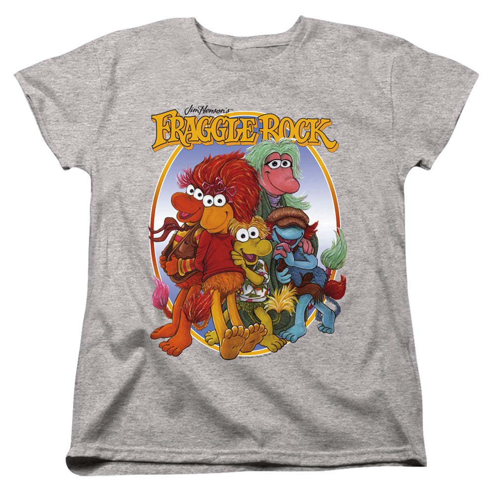 AN OFFCIALLY LICENSED FRAGGLE ROCK GROUP HUG WOMEN'S REGULAR FIT T-SHIRT ATHLETIC HEATHER