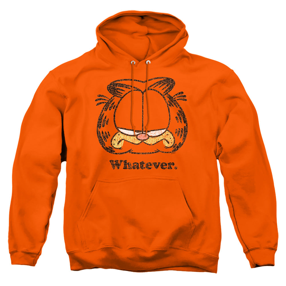 AN OFFCIALLY LICENSED GARFIELD WHATEVER ADULT UNISEX PULLOVER HOODIE ORANGE