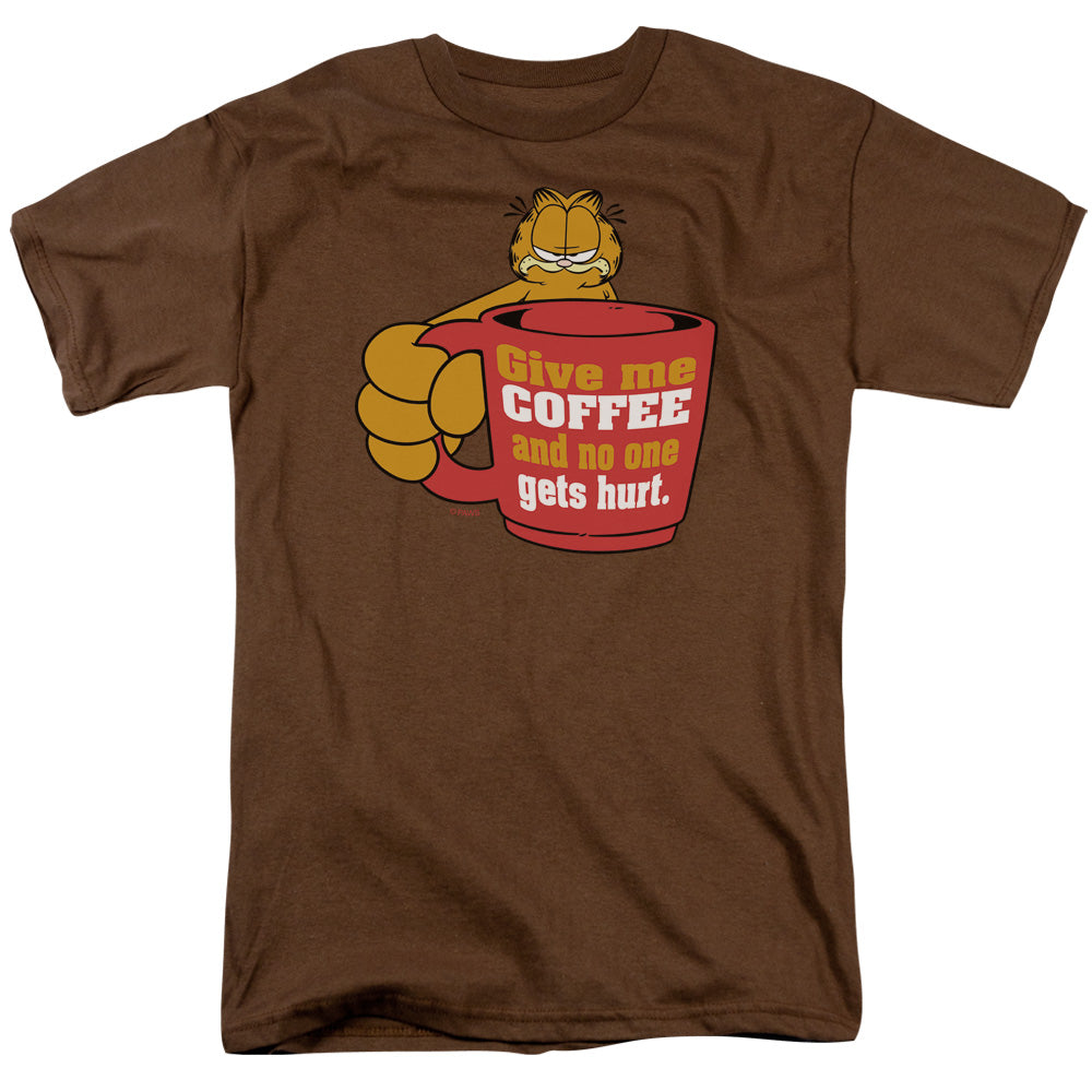 AN OFFCIALLY LICENSED GARFIELD GIVE ME COFFEE MEN'S REGULAR FIT T-SHIRT COFFEE