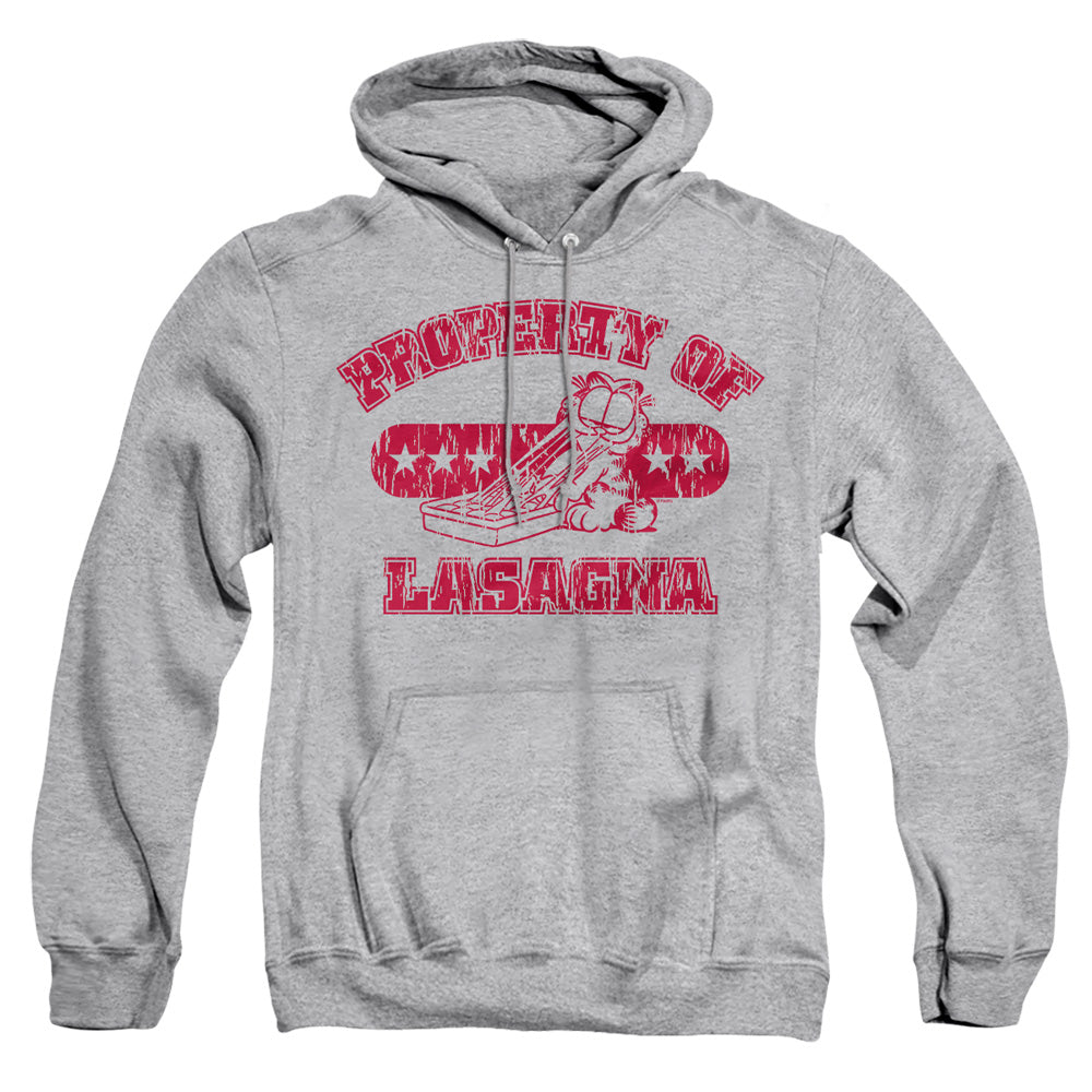 AN OFFCIALLY LICENSED GARFIELD PROPERTY OF LASAGNA ADULT UNISEX PULLOVER HOODIE ATHLETIC HEATHER