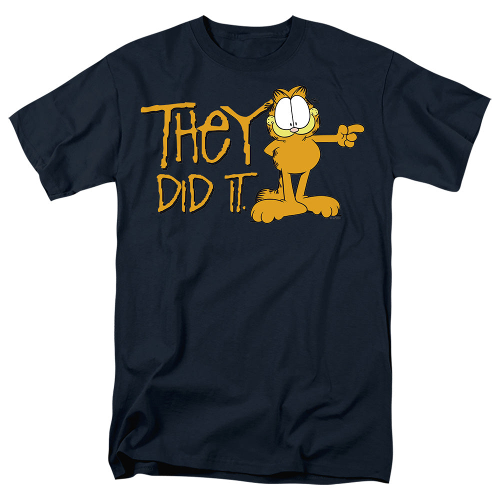 AN OFFCIALLY LICENSED GARFIELD THEY DID IT MEN'S REGULAR FIT T-SHIRT SLATE