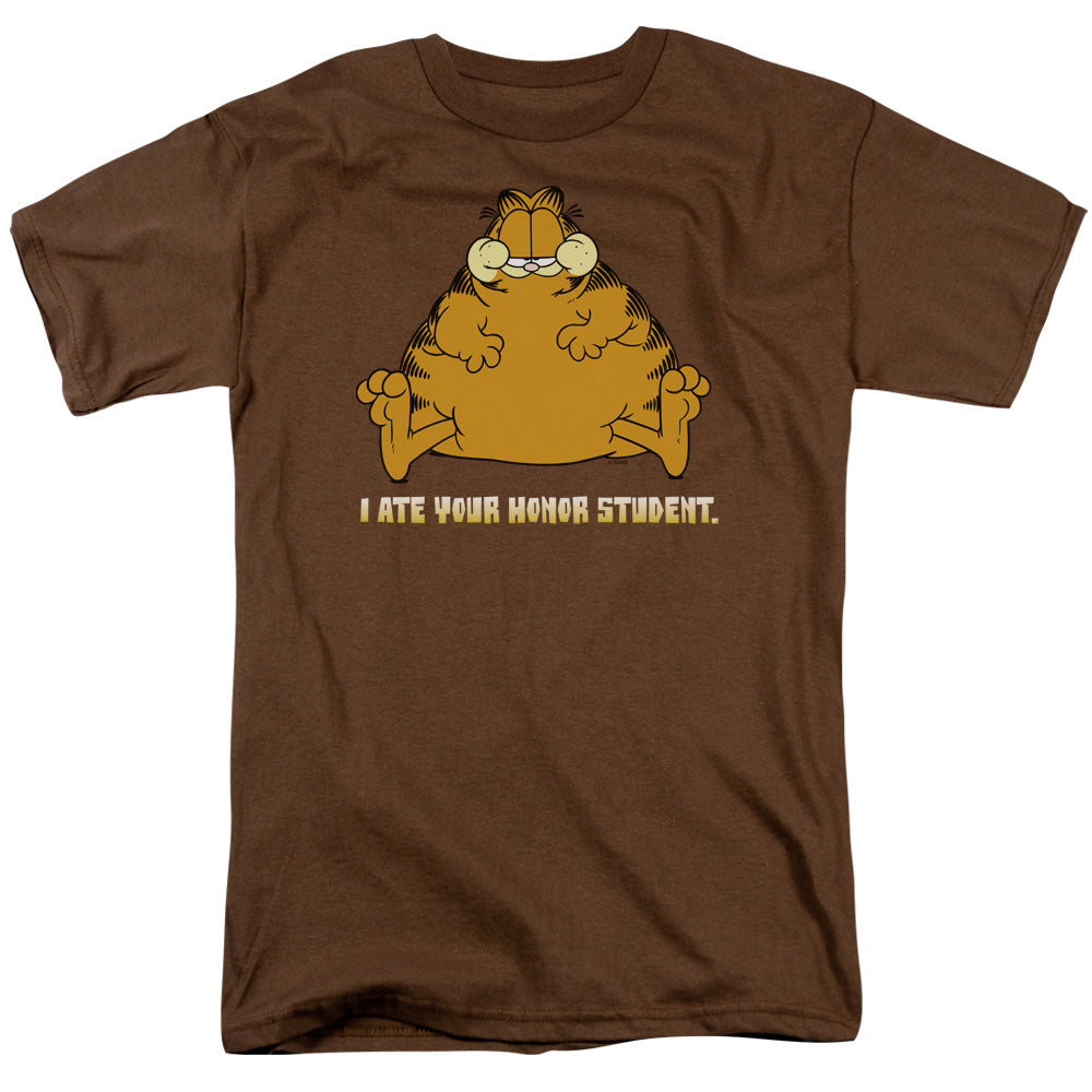 AN OFFCIALLY LICENSED GARFIELD I ATE YOUR HONOR STUDENT MEN'S REGULAR FIT T-SHIRT COFFEE