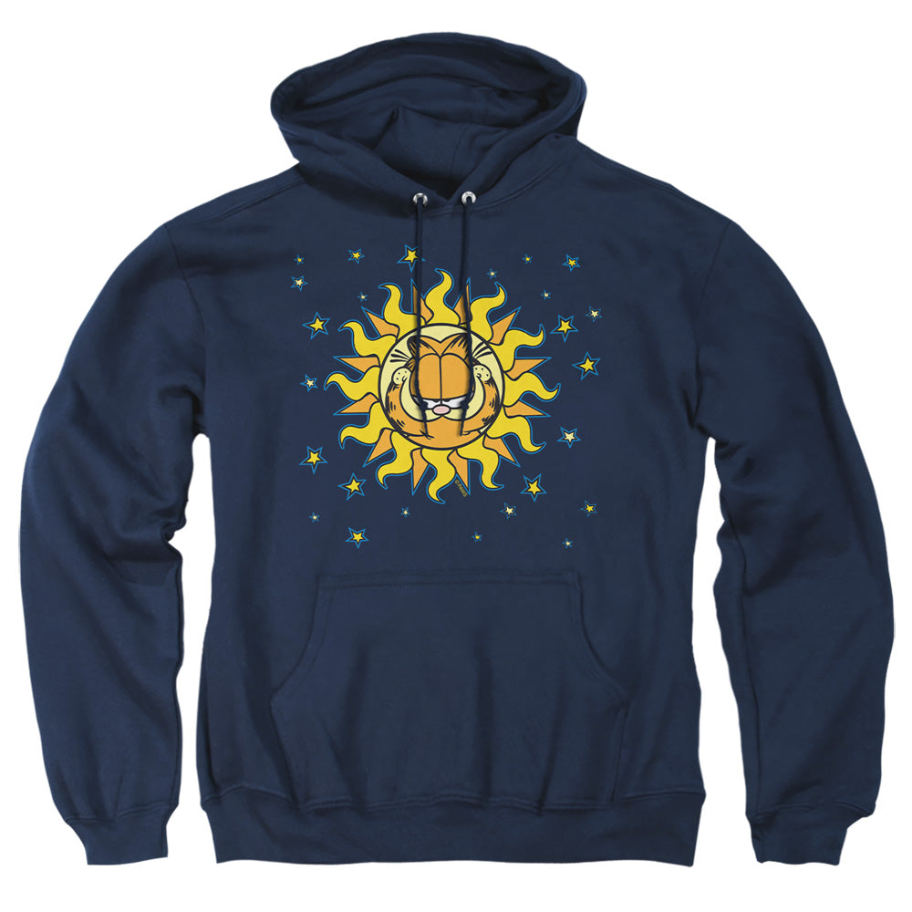 AN OFFCIALLY LICENSED GARFIELD CELESTIAL ADULT UNISEX PULLOVER HOODIE NAVY