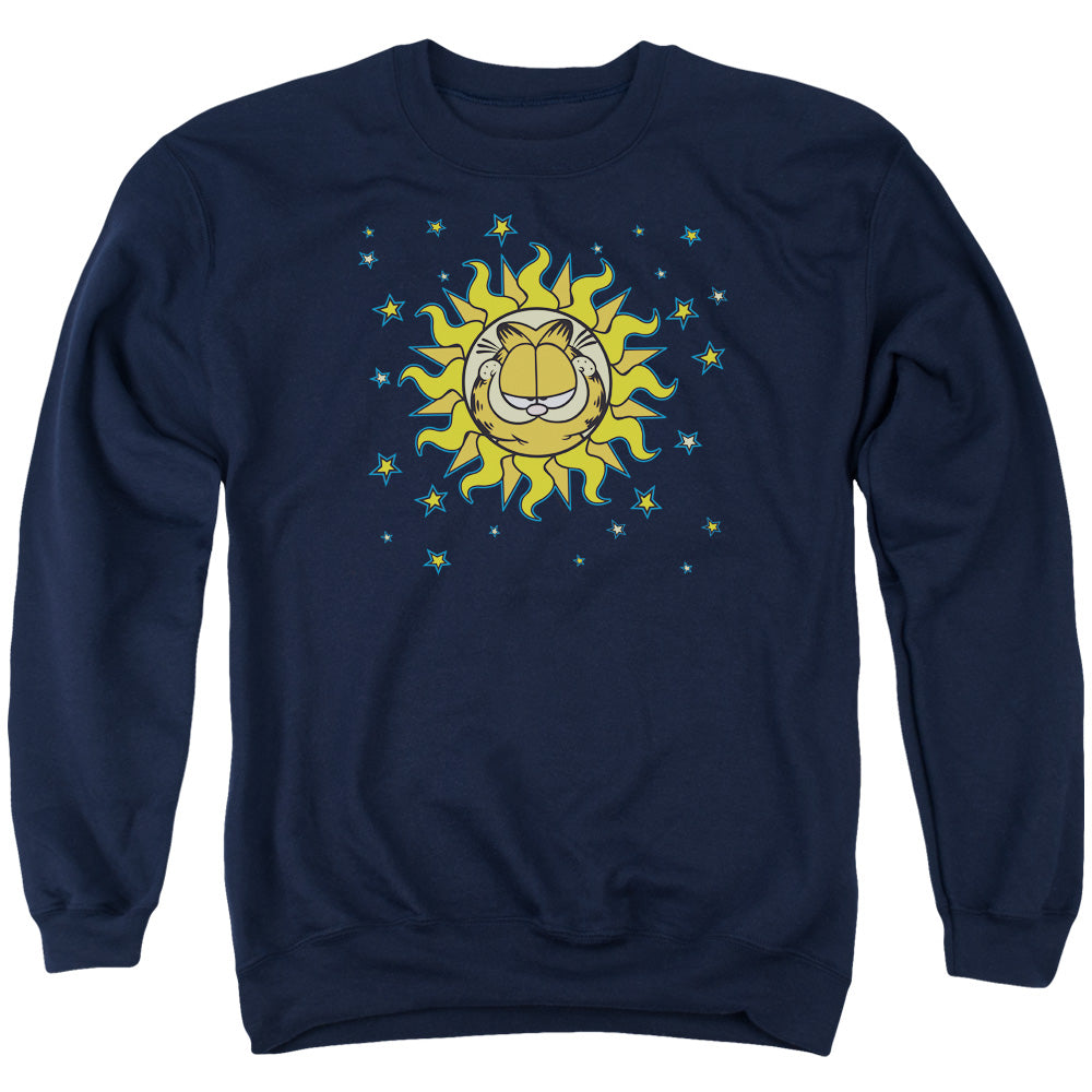 AN OFFCIALLY LICENSED GARFIELD CELESTIAL ADULT UNISEX CREWNECK SWEATSHIRT NAVY