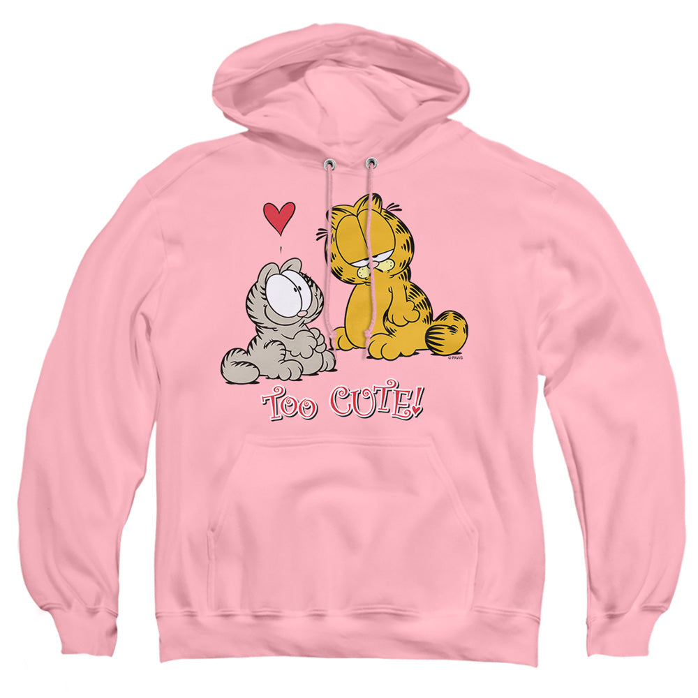AN OFFCIALLY LICENSED GARFIELD TOO CUTE ADULT UNISEX PULLOVER HOODIE PINK